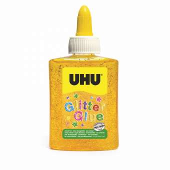 963128 UHU Glitter Glue gelb Flasche 90g 