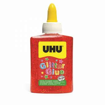 963131 UHU Glitter Glue rot Flasche 90g 
