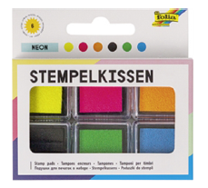 600041 Stempelkissen Set NEON 6 Stück farbig sortiert 