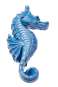 3870671 Seepferdchen  5cm, mit Klebepunkt,  3St. blau